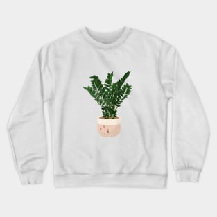 ZZ plants illustration, potted plant art Crewneck Sweatshirt